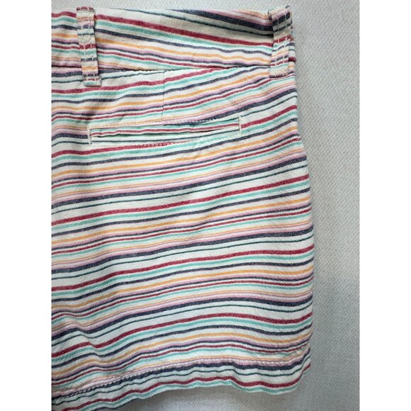 Khakis By Gap Women's Girlfriend 3 Inch Shorts Stretch Stripe Sz 6/28 Multicolor - Picture 11 of 11